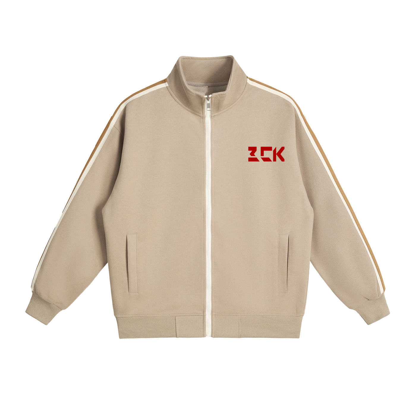 Contrast Side-Stripe Stand Collar  Jacket