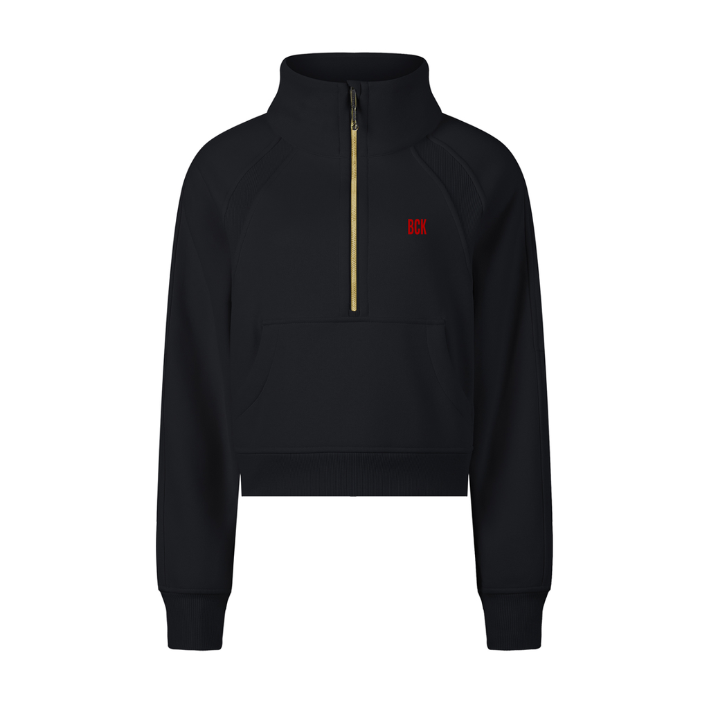Cropped Half-Zip Sweatshirt
