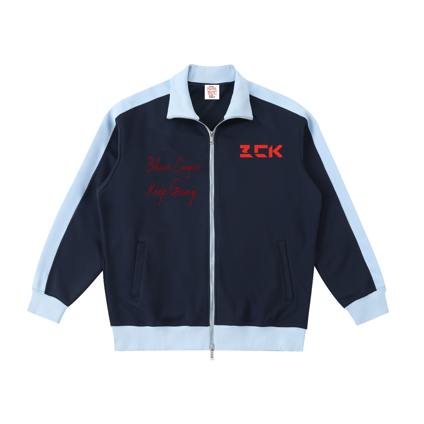 Contrast Trim Stand Collar Jacket
