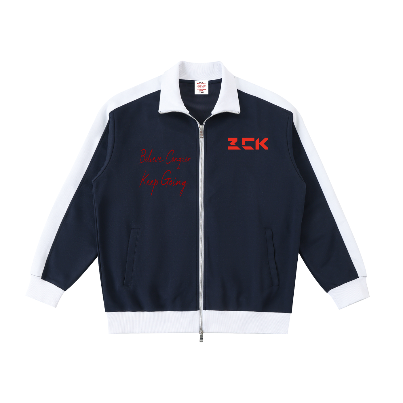 Contrast Trim Stand Collar Jacket