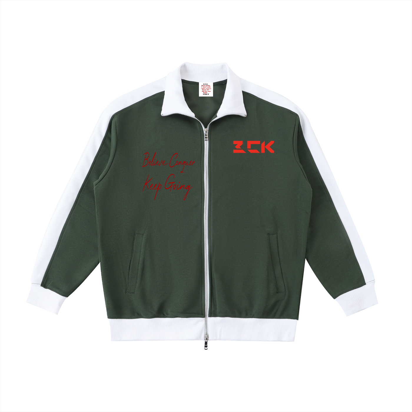 Contrast Trim Stand Collar Jacket
