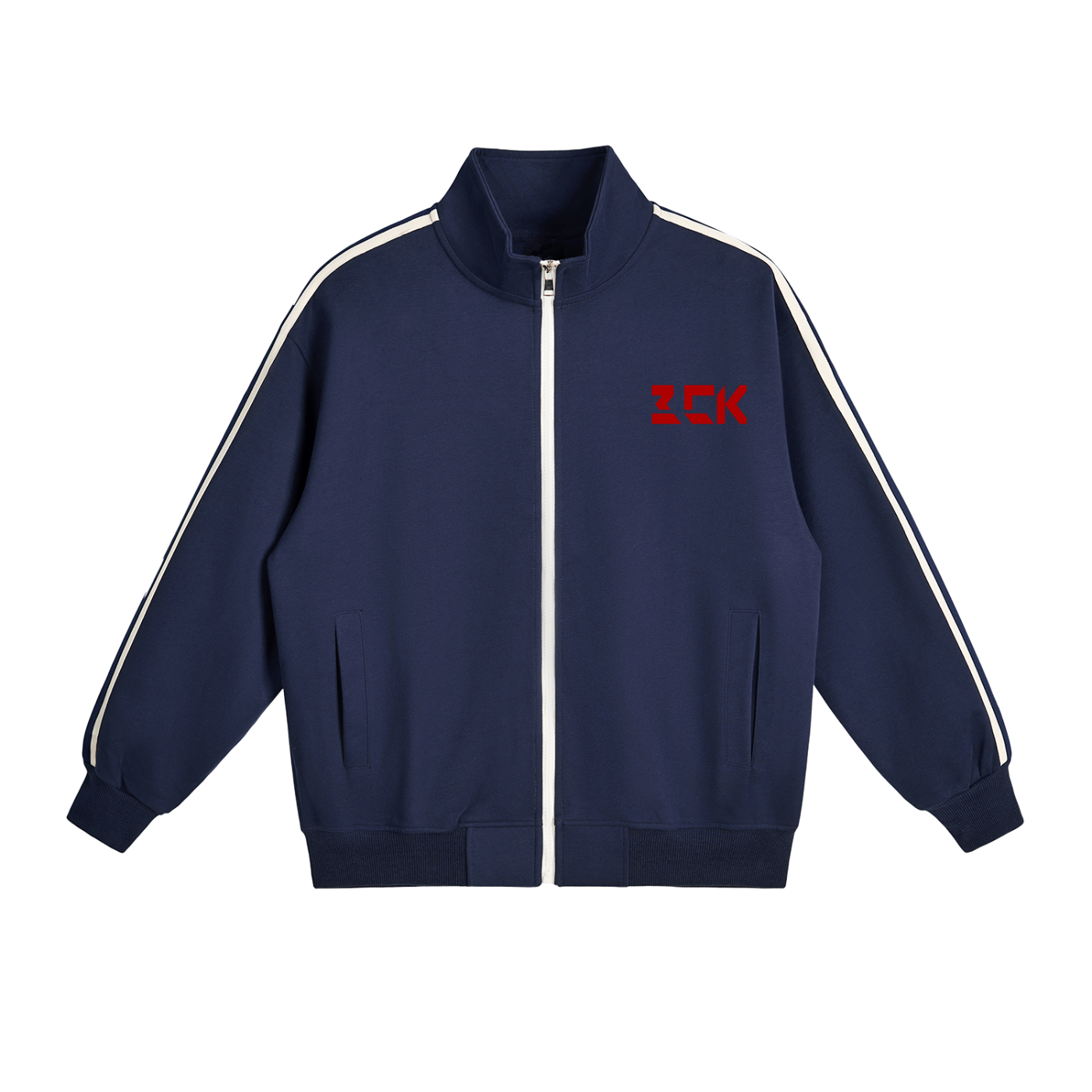 Contrast Side-Stripe Stand Collar  Jacket