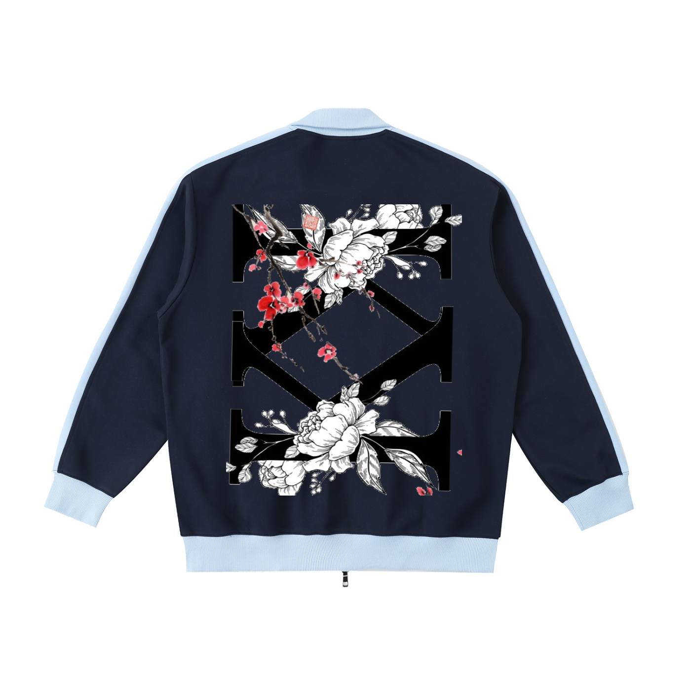 Contrast Trim Stand Collar Jacket