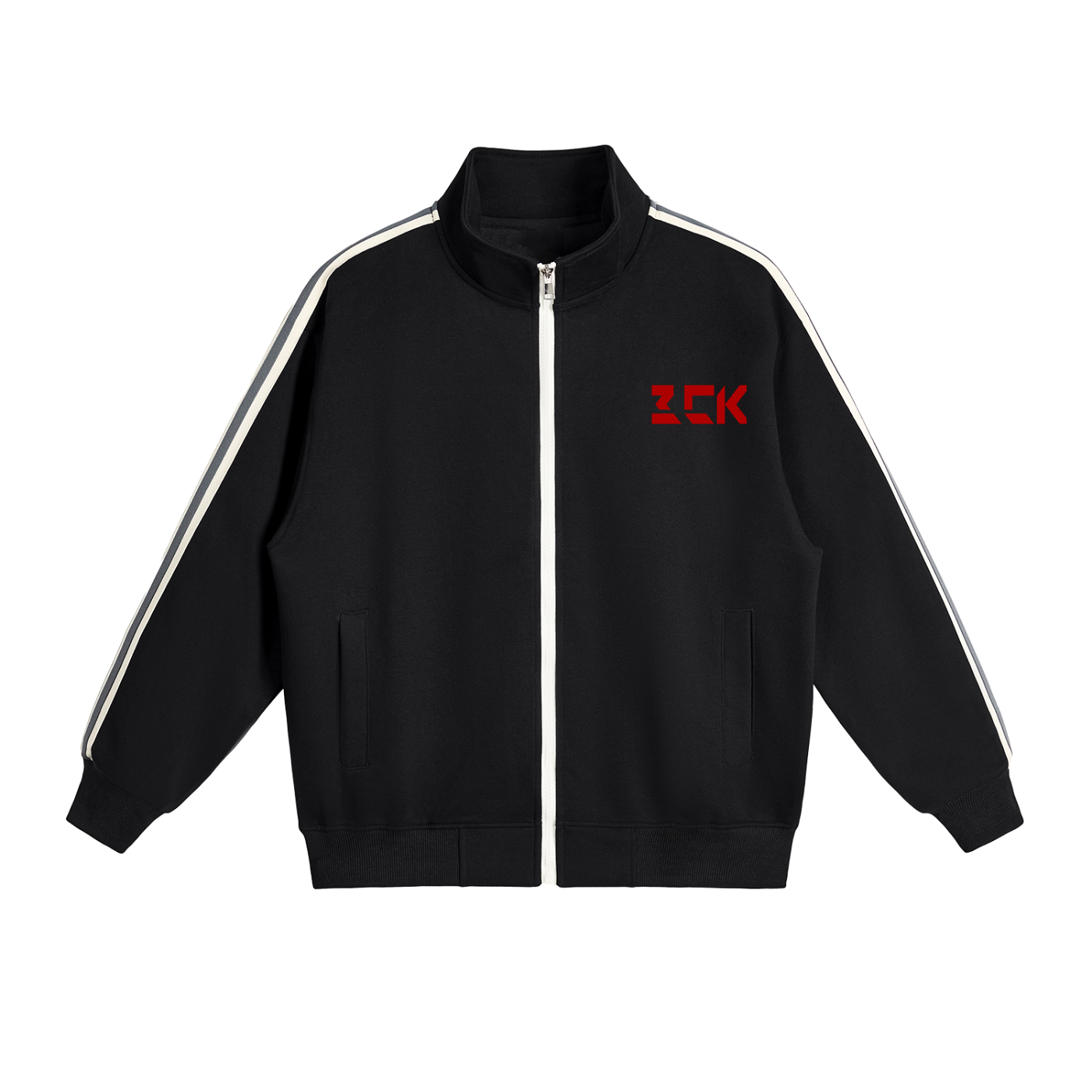 Contrast Side-Stripe Stand Collar  Jacket