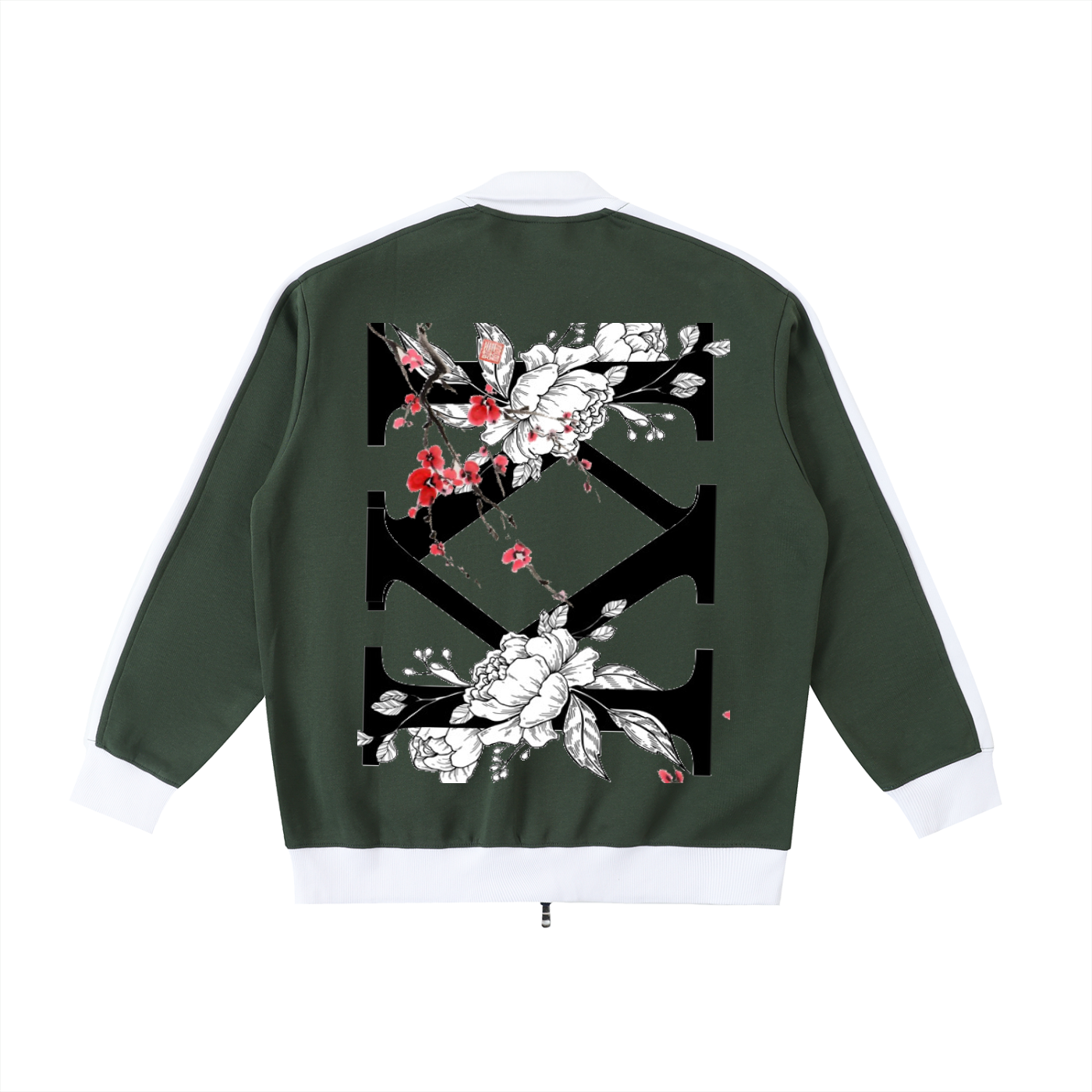 Contrast Trim Stand Collar Jacket