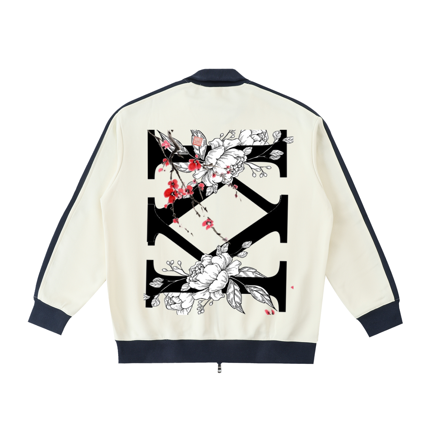 Contrast Trim Stand Collar Jacket