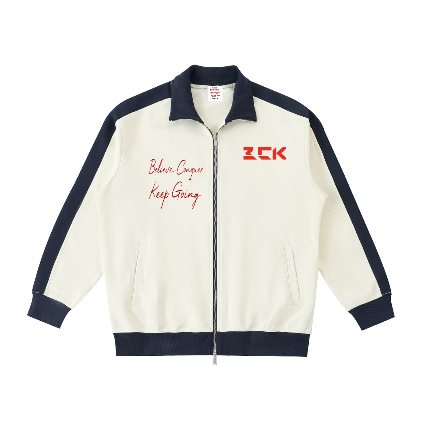 Contrast Trim Stand Collar Jacket