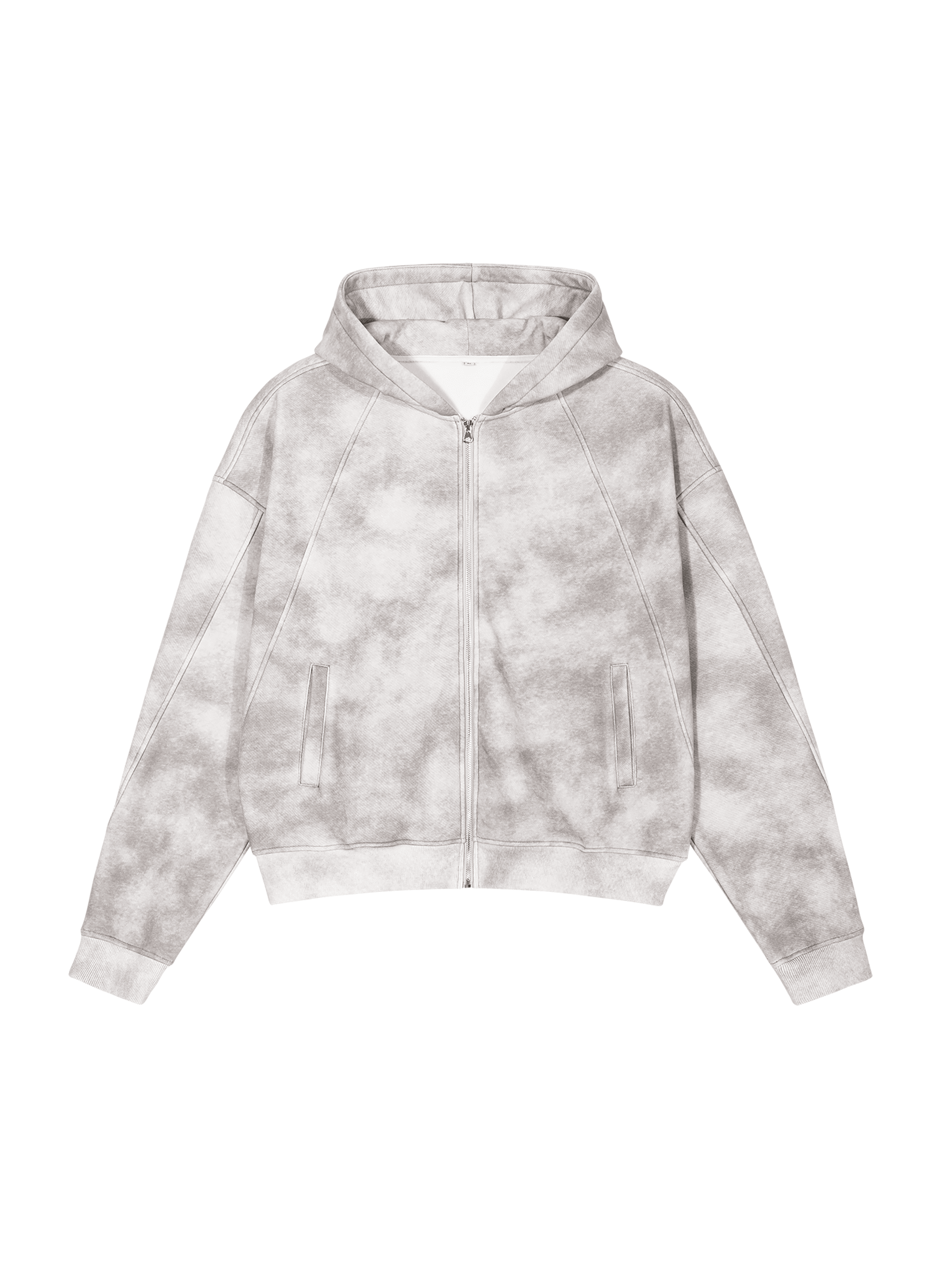 Dirty Washed Zip-Up Fleece Hoodie